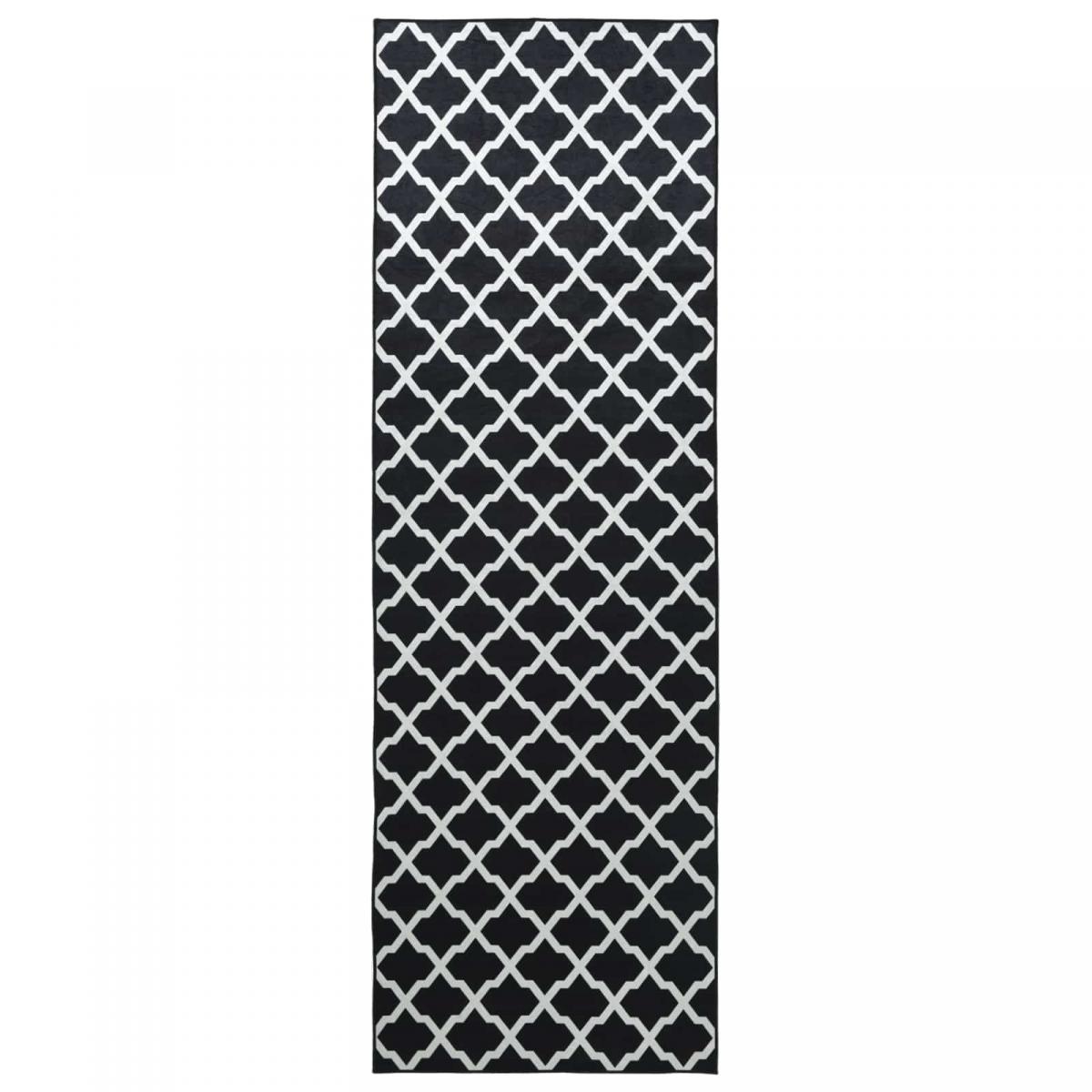 Pasillo de alfombra LESAKA Negro y blanco 80 x 100 cm