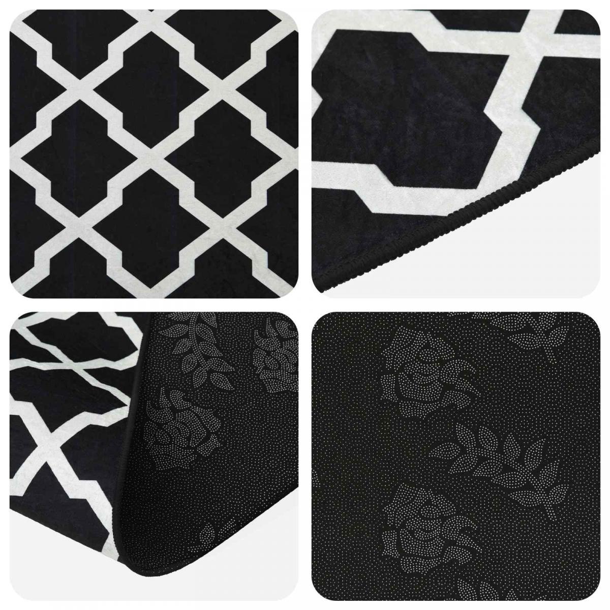 Pasillo de alfombra LESAKA Negro y blanco 100 x 100 cm