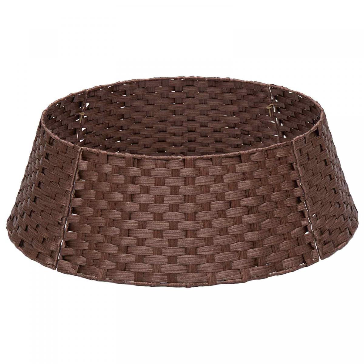 Collar para árbol de Navidad Redondo Marrón Oscuro
