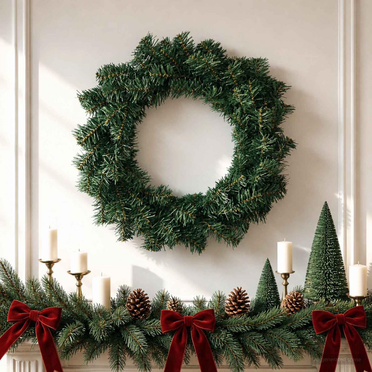 Corona de Navidad Verde Diám. PVC