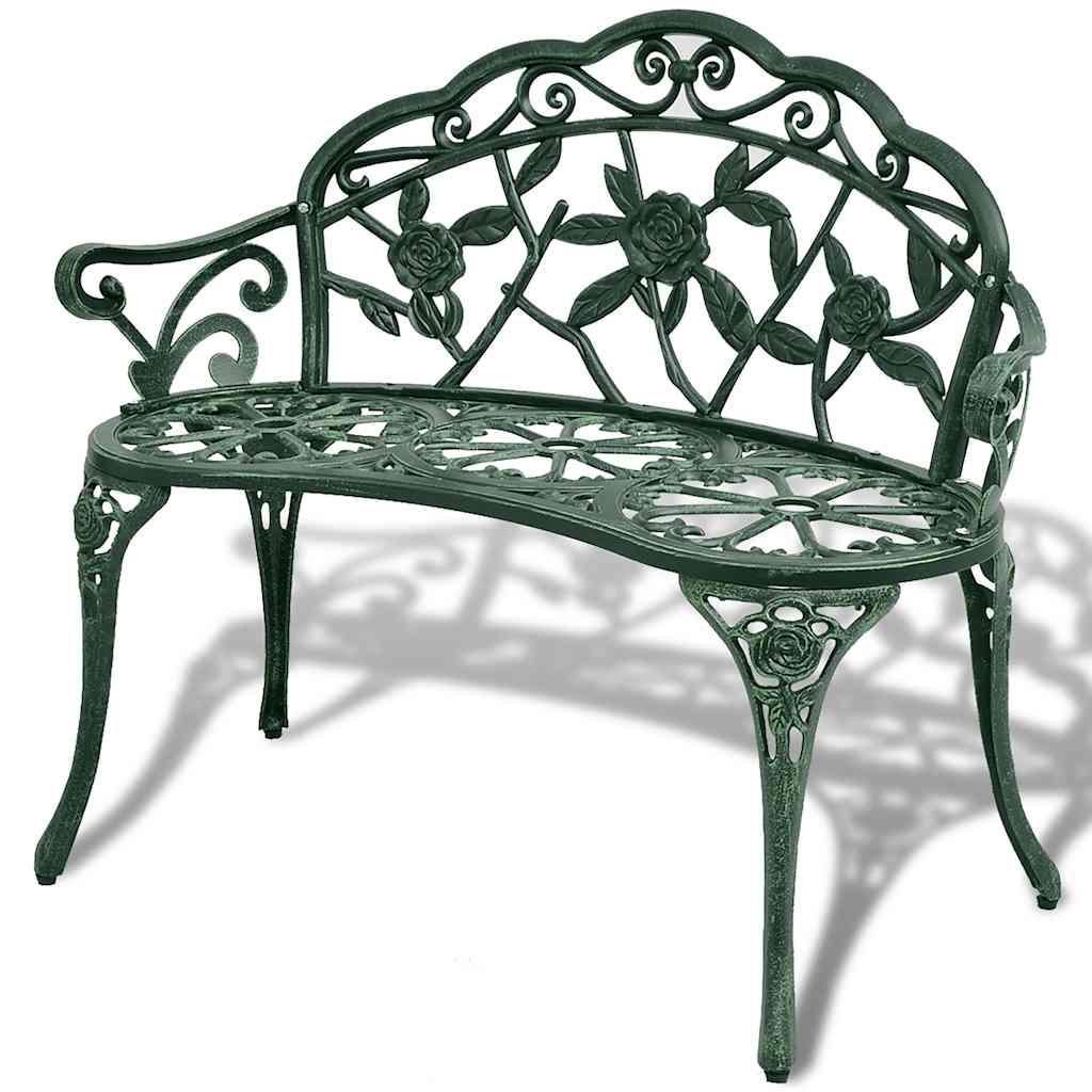 Banco de jardín de aluminio fundido blanco 100 cm