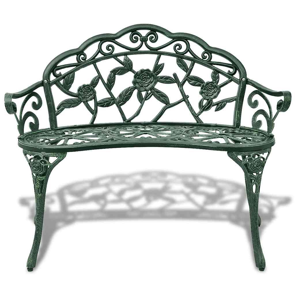 Banco de jardín de aluminio fundido blanco 100 cm
