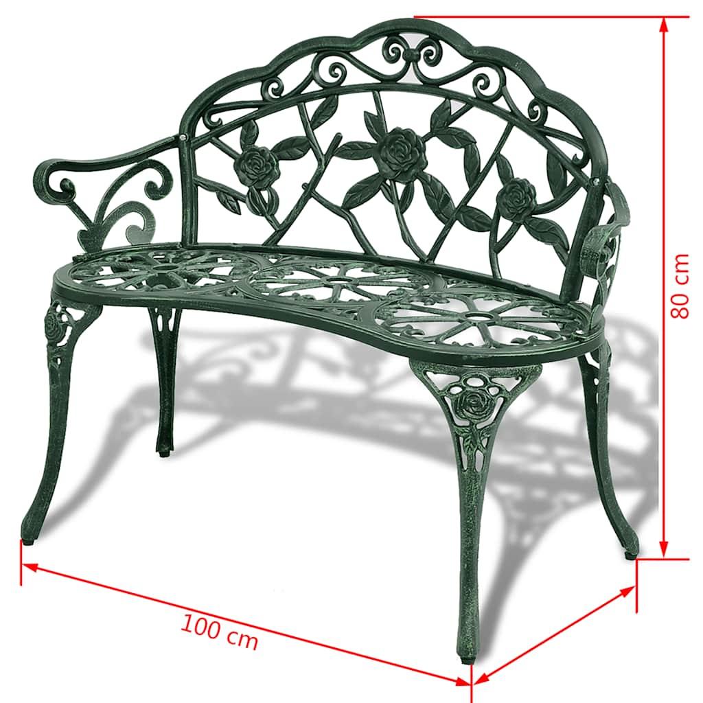 Banco de jardín de aluminio fundido blanco 100 cm