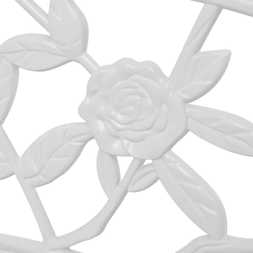 Banco de jardín de aluminio fundido blanco 102 cm
