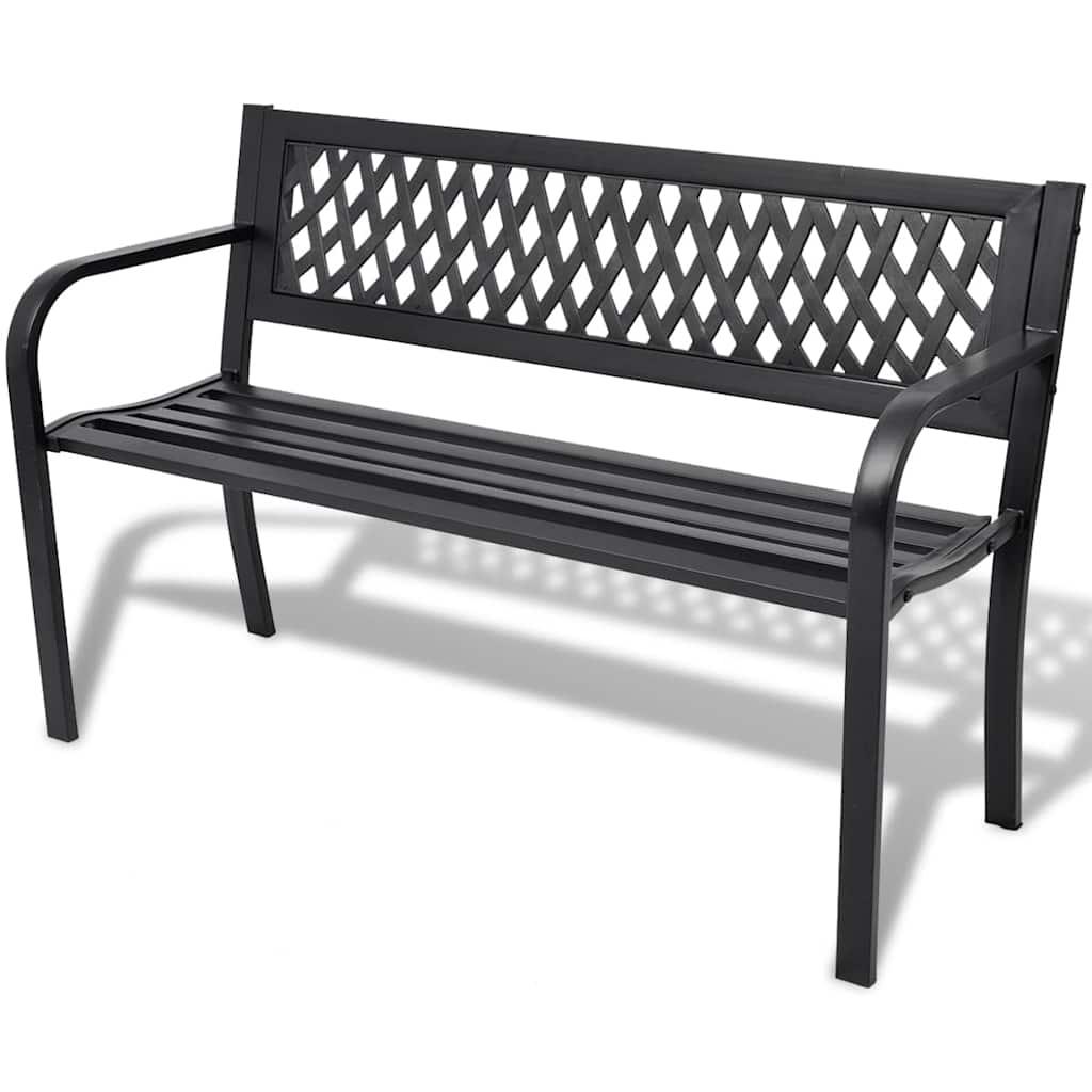 Banco de jardín de acero marrón envejecido 132 cm
