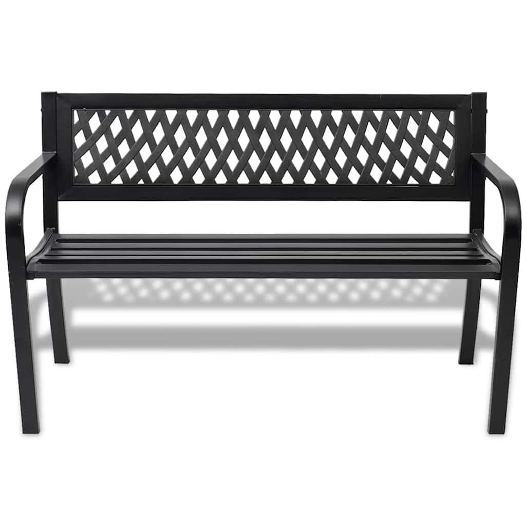 Banco de jardín de acero marrón envejecido 132 cm