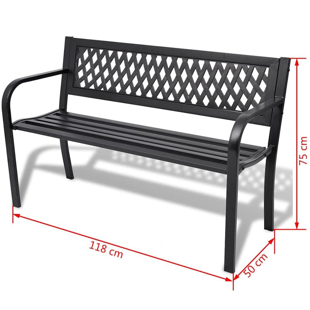 Banco de jardín de acero marrón envejecido 132 cm