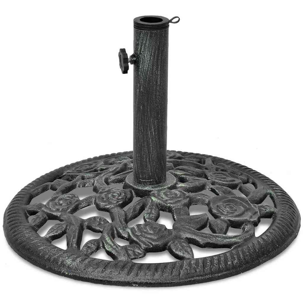 Base de sombrilla de hierro fundido negro y bronce 9 kg 40 cm