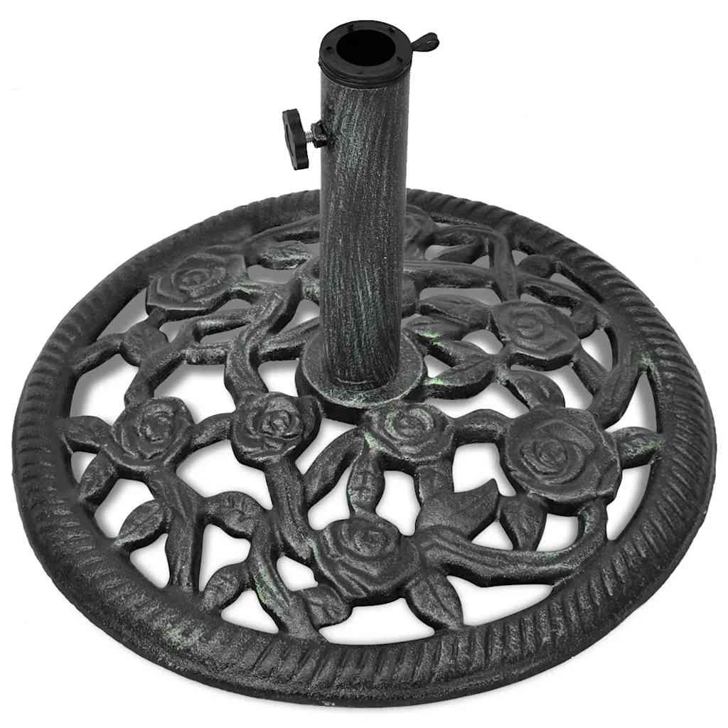 Base de sombrilla de hierro fundido negro y bronce 9 kg 40 cm