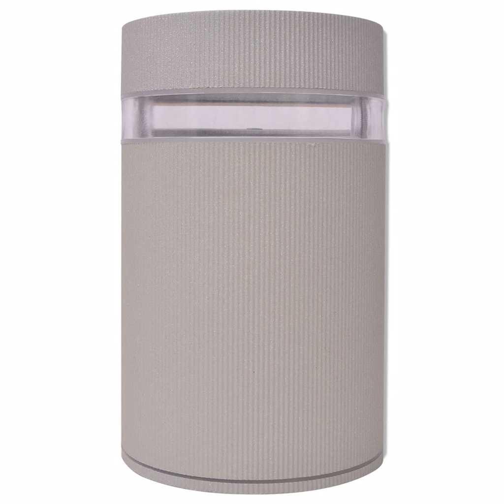 Aplique de pared de exterior semicilíndrico gris aluminio