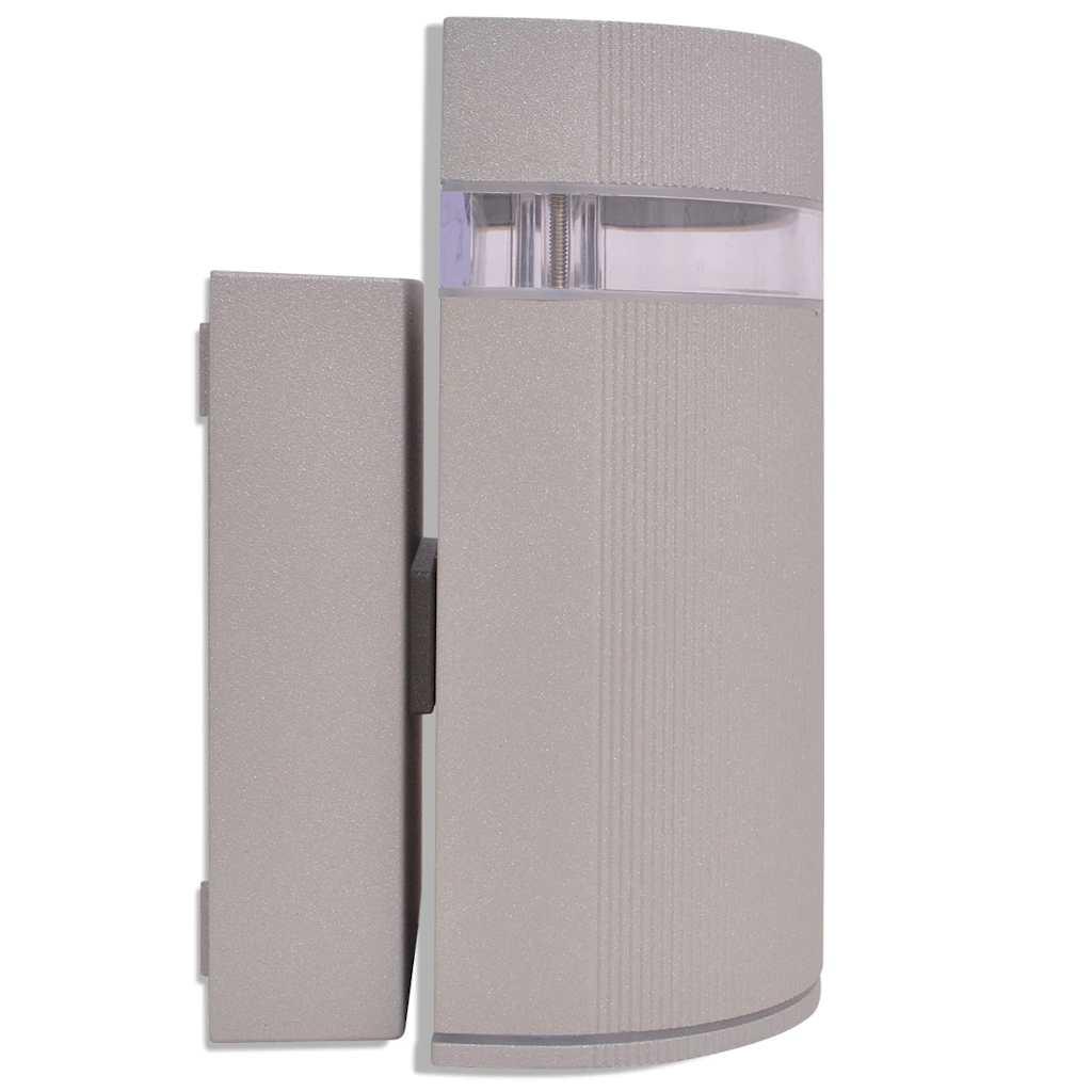 Aplique de pared de exterior semicilíndrico gris aluminio