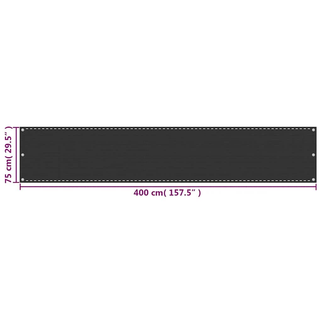 Toldo para balcón HDPE 75x400 cm