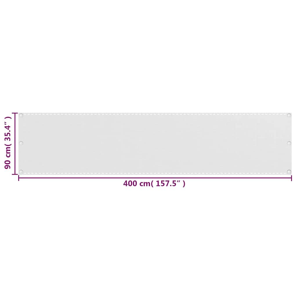 Toldo para balcón HDPE 90x400 cm gris antracita y blanco