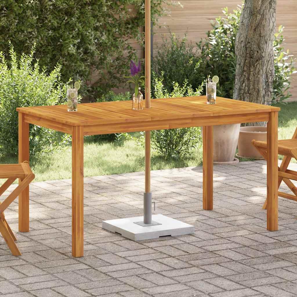 Mesa de jardín madera maciza acacia negro y marrón 123x60x74 cm
