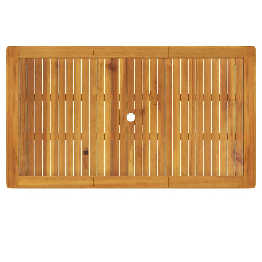 Mesa de jardín madera maciza acacia negro y marrón 123x60x74 cm