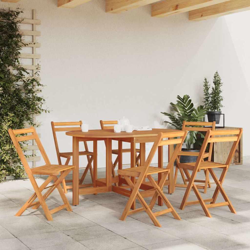 Mesa de jardín madera maciza acacia negro y marrón 123x60x74 cm