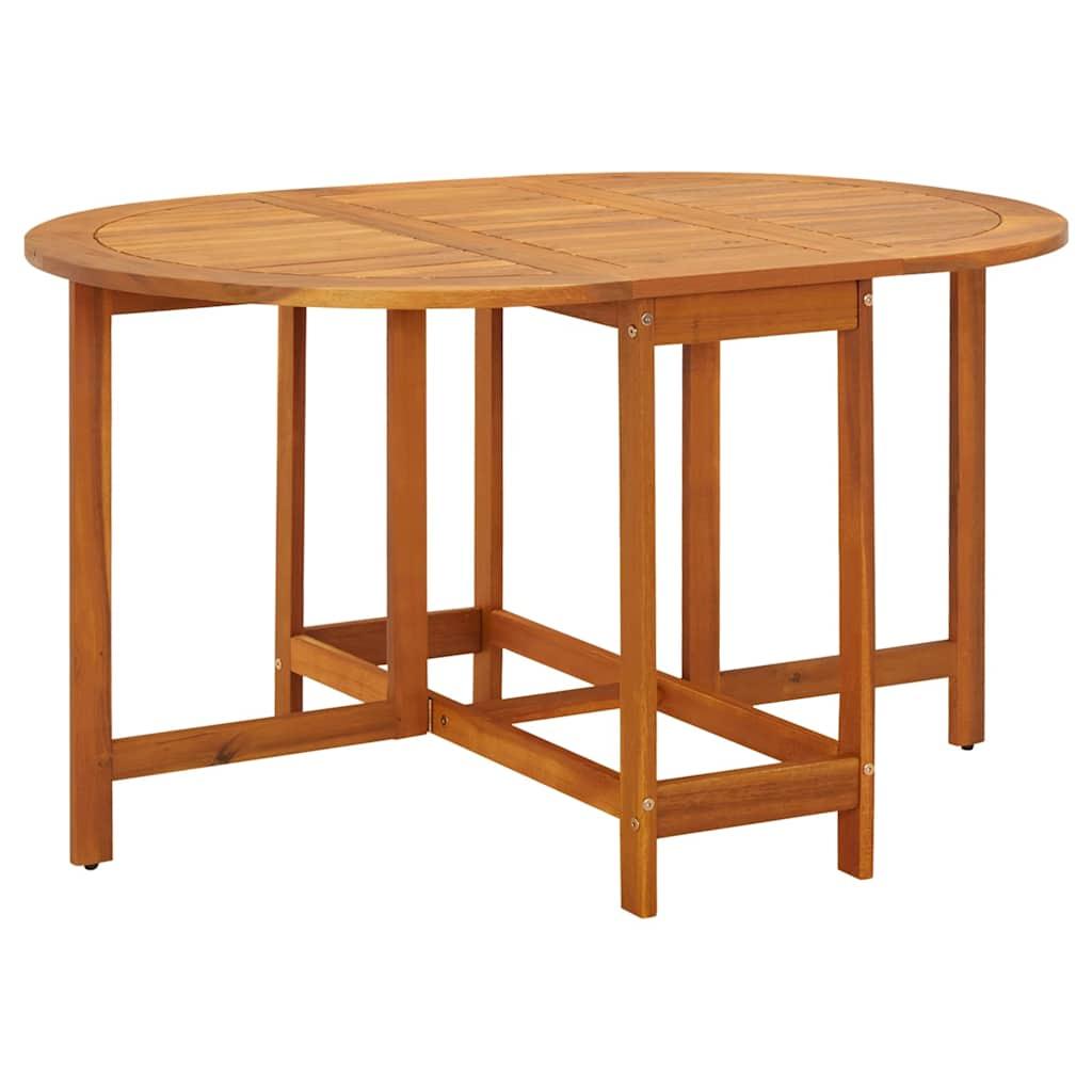 Mesa de jardín madera maciza acacia negro y marrón 123x60x74 cm