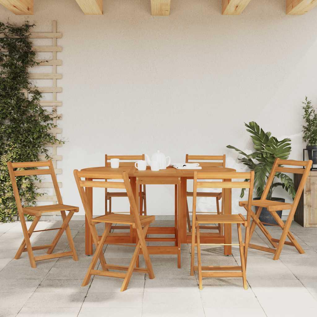 Mesa de jardín madera maciza acacia negro y marrón 123x60x74 cm