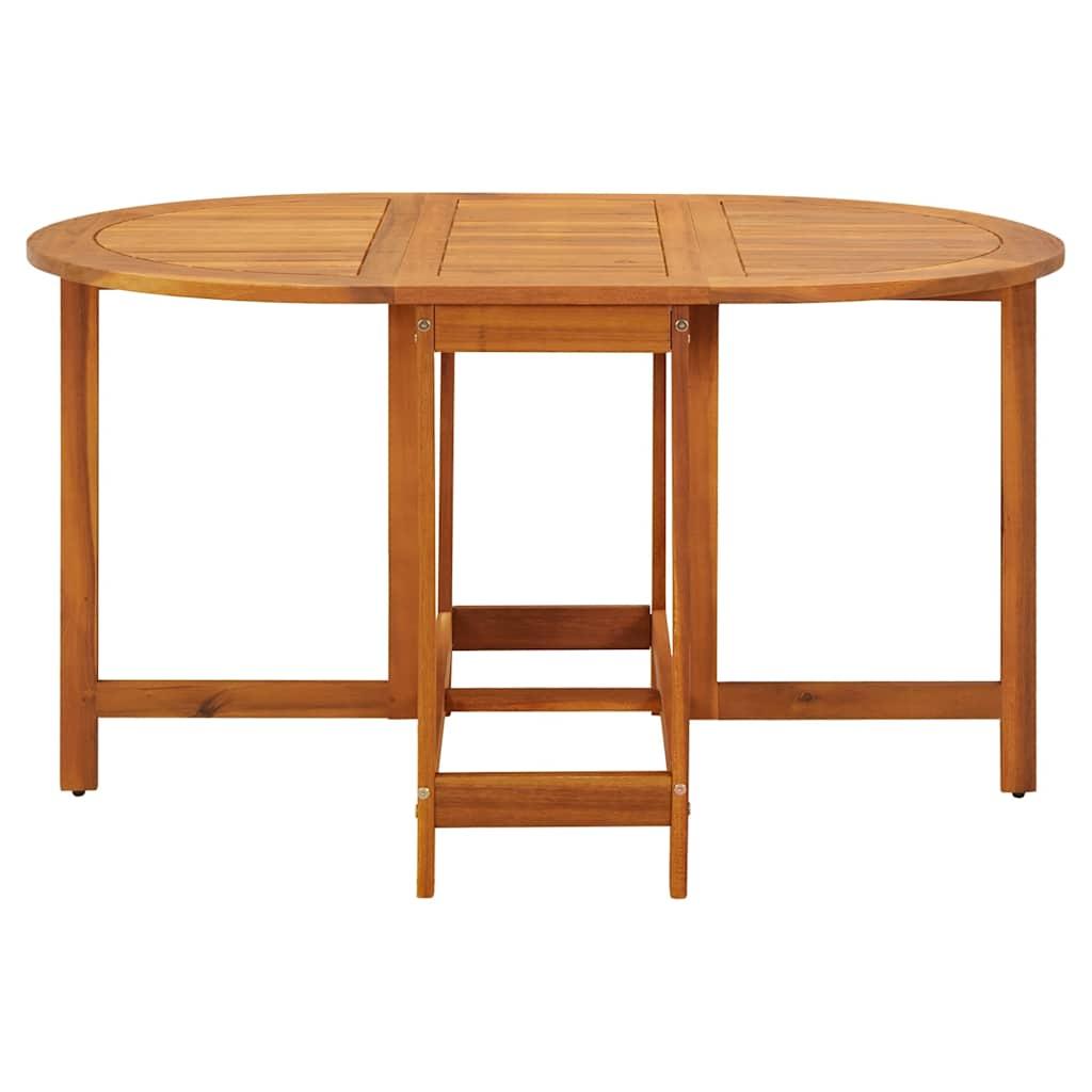 Mesa de jardín madera maciza acacia negro y marrón 123x60x74 cm