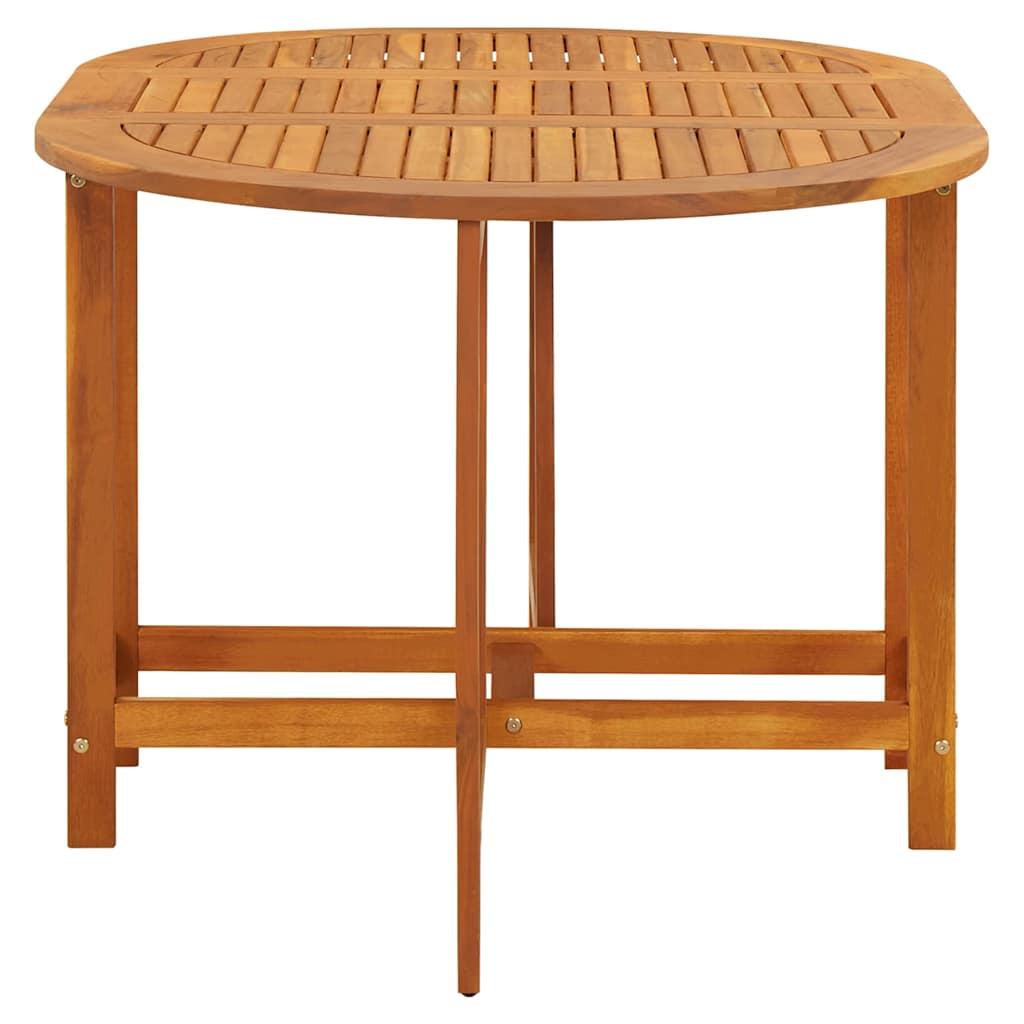 Mesa de jardín madera maciza acacia negro y marrón 123x60x74 cm