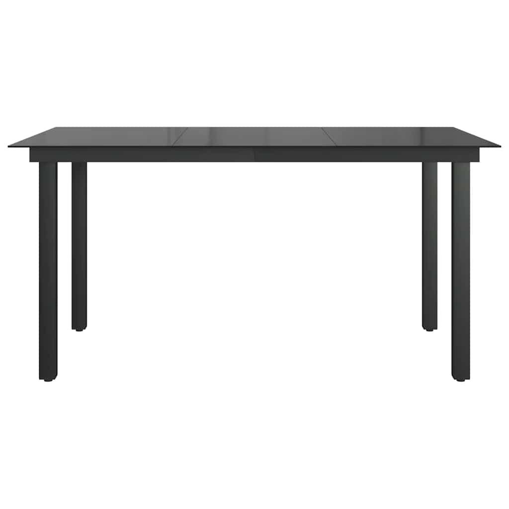 Mesa de jardín de aluminio y vidrio negra 190x90x74 cm