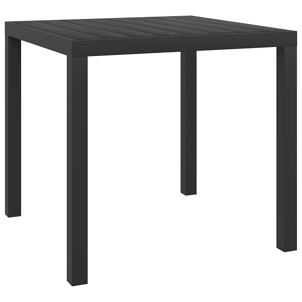 Mesa de jardín de aluminio y WPC negra