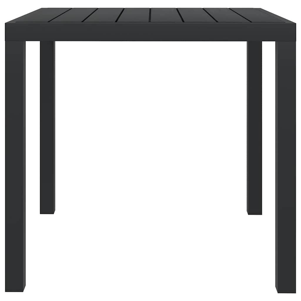 Mesa de jardín de aluminio y WPC negra