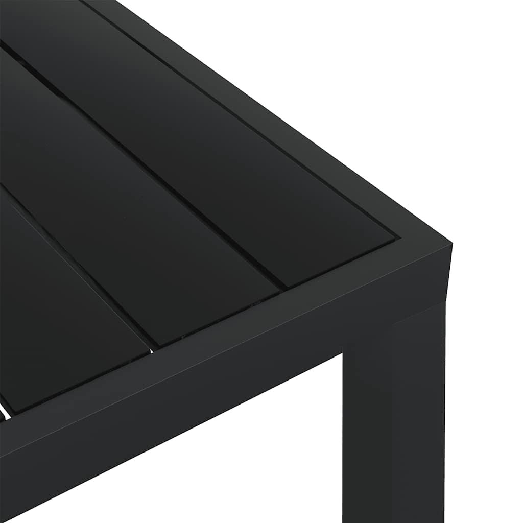 Mesa de jardín de aluminio y WPC negra