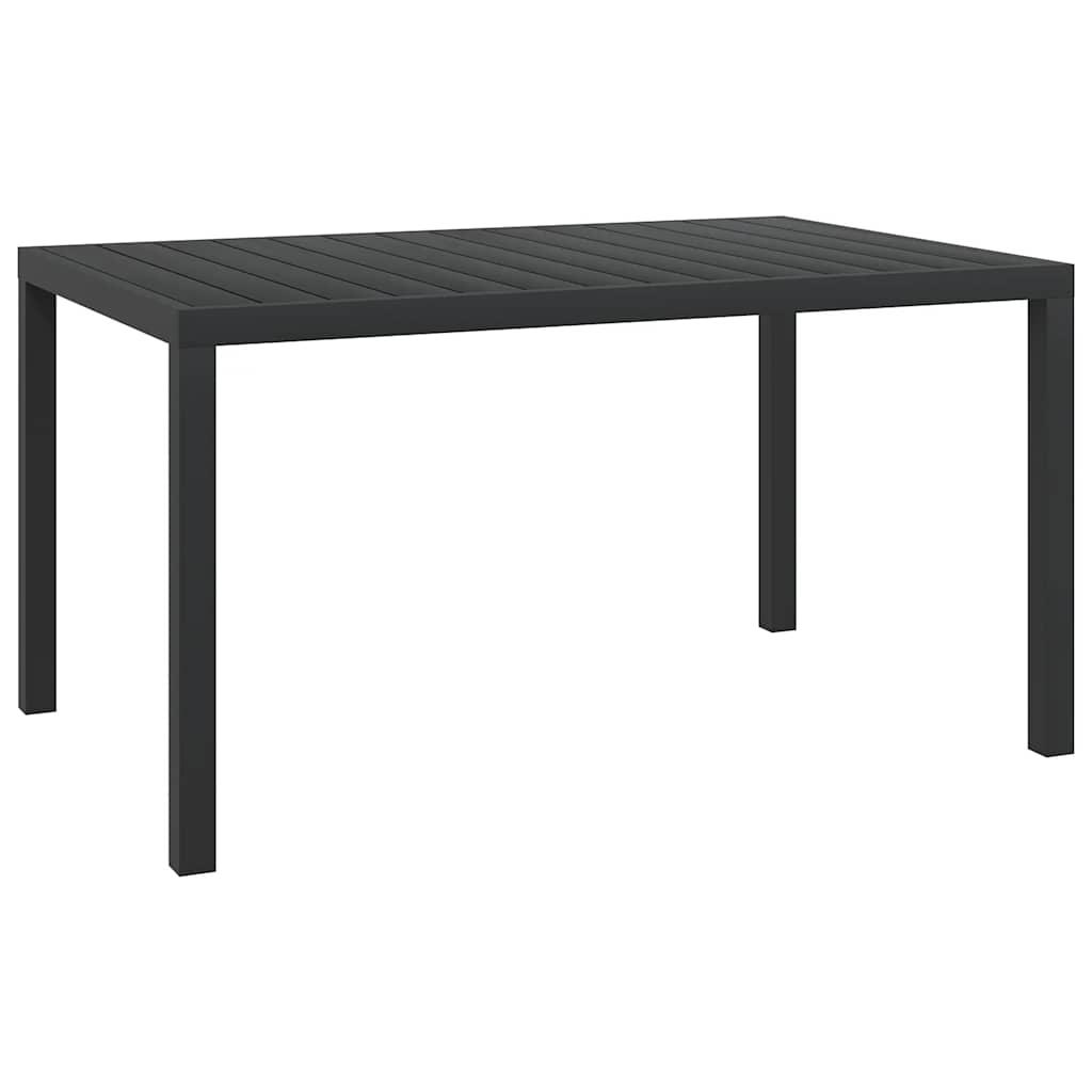 Mesa de jardín de aluminio y WPC negra