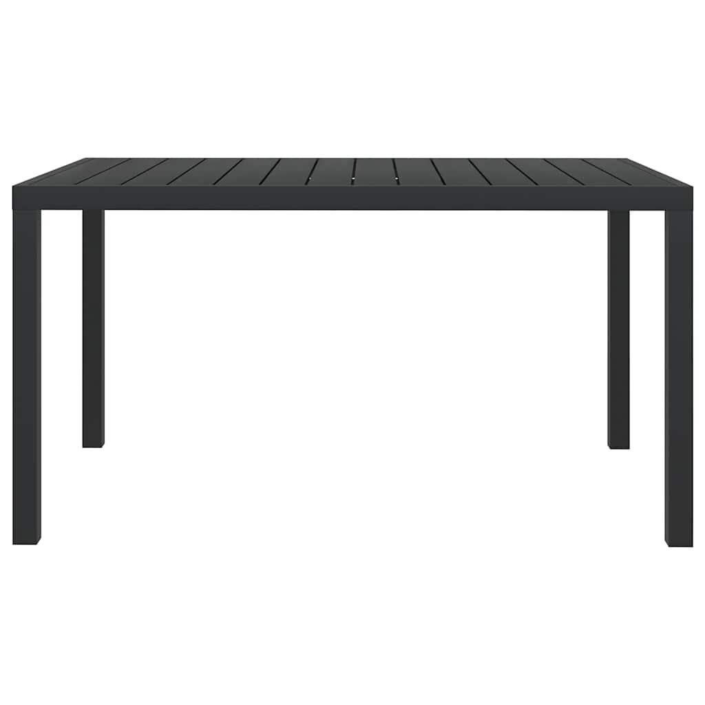 Mesa de jardín de aluminio y WPC negra