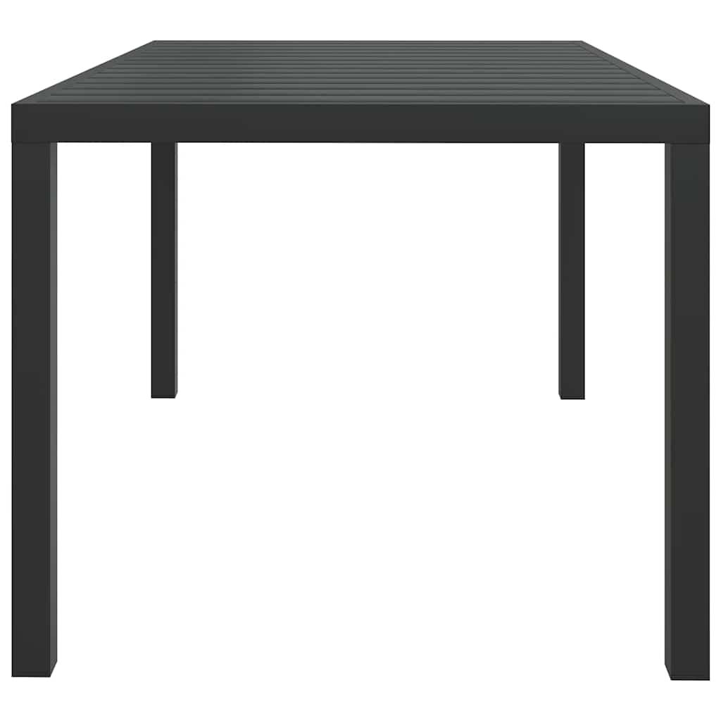 Mesa de jardín de aluminio y WPC negra