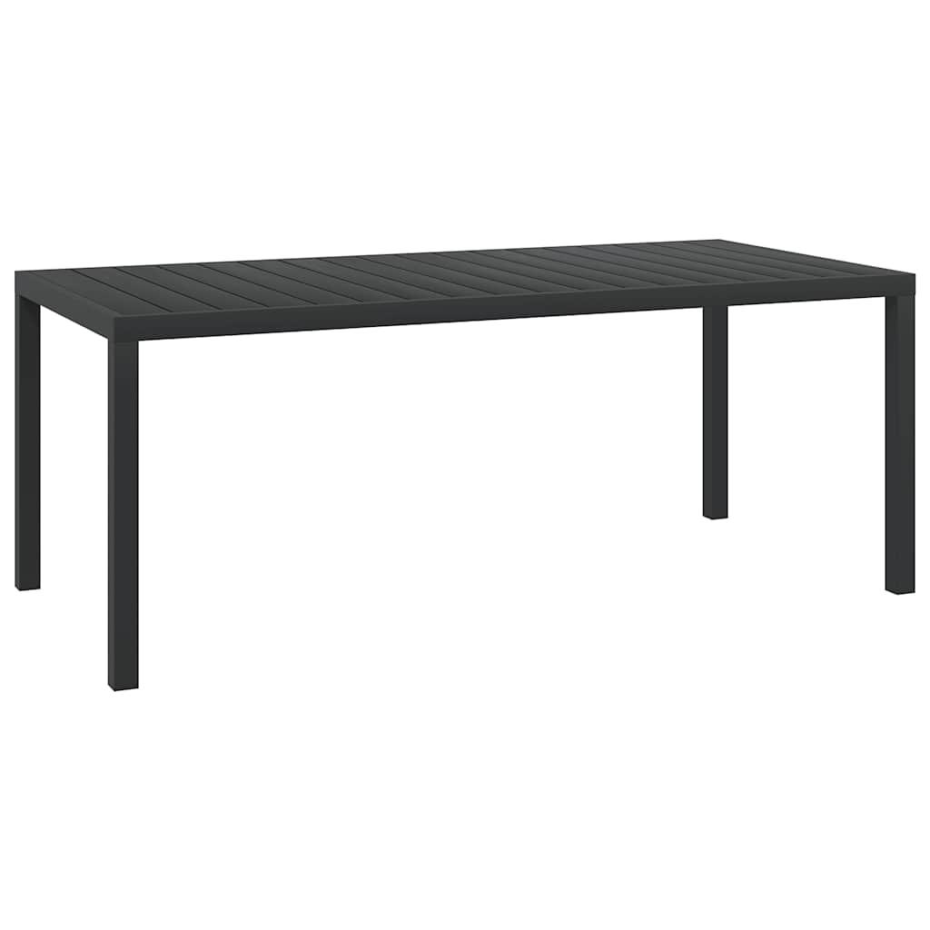 Mesa de jardín de aluminio y WPC negra