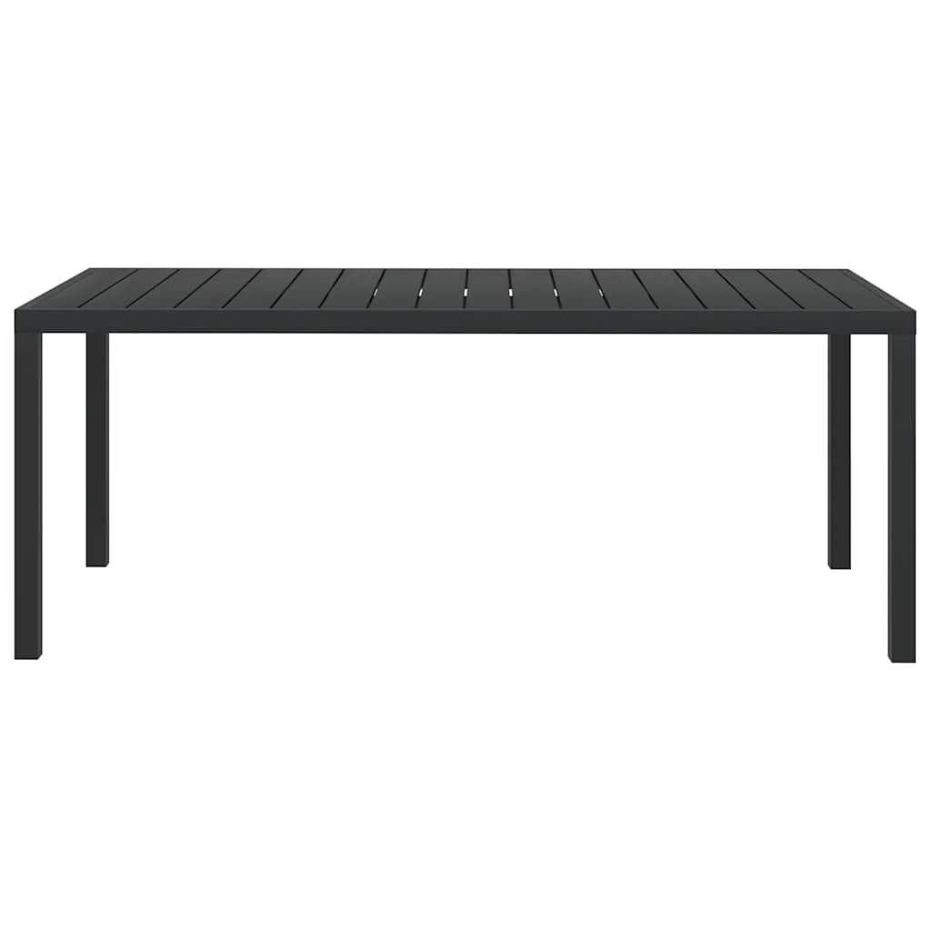 Mesa de jardín de aluminio y WPC negra