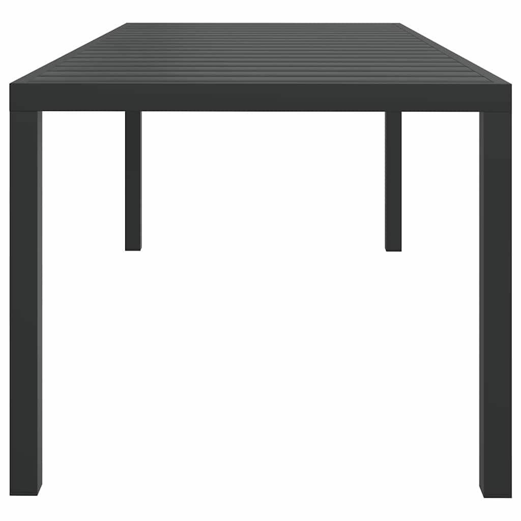 Mesa de jardín de aluminio y WPC negra