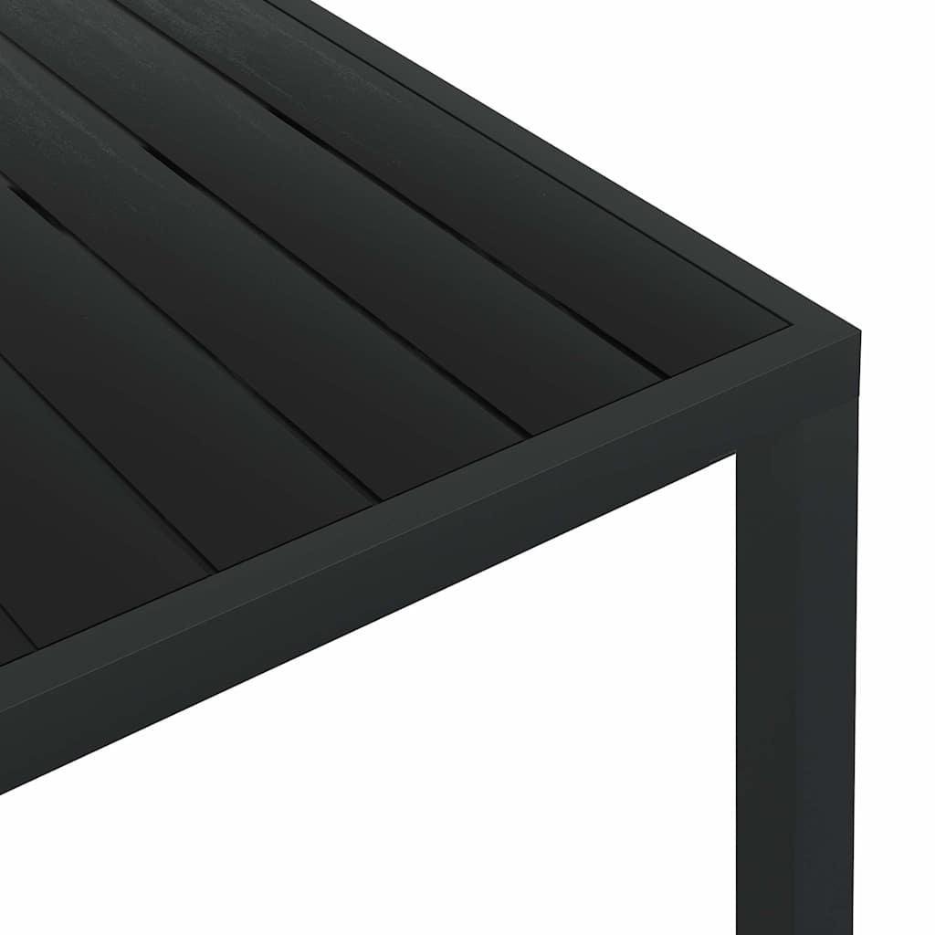 Mesa de jardín de aluminio y WPC negra