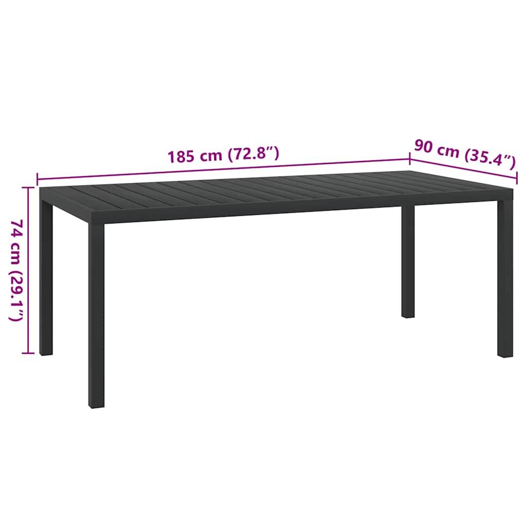 Mesa de jardín de aluminio y WPC negra