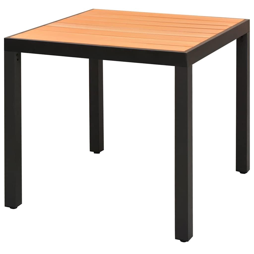 Mesa de jardín de aluminio y WPC plateado 60x60x70 cm
