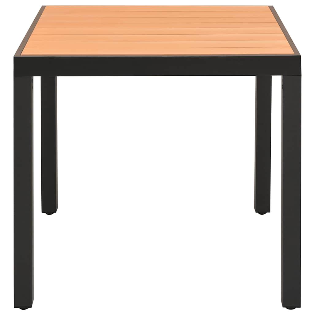 Mesa de jardín de aluminio y WPC plateado 60x60x70 cm