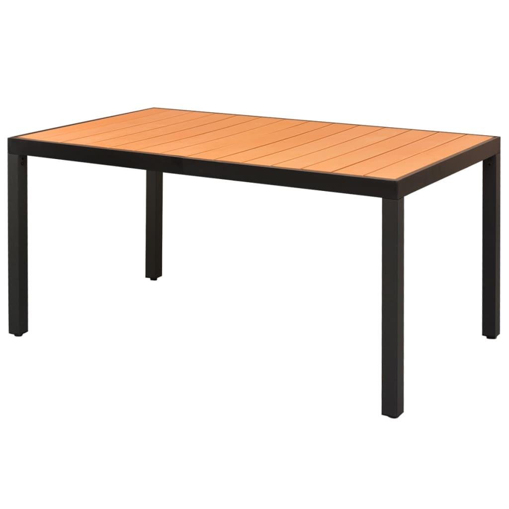 Mesa de jardín de aluminio y WPC plateado 60x60x70 cm
