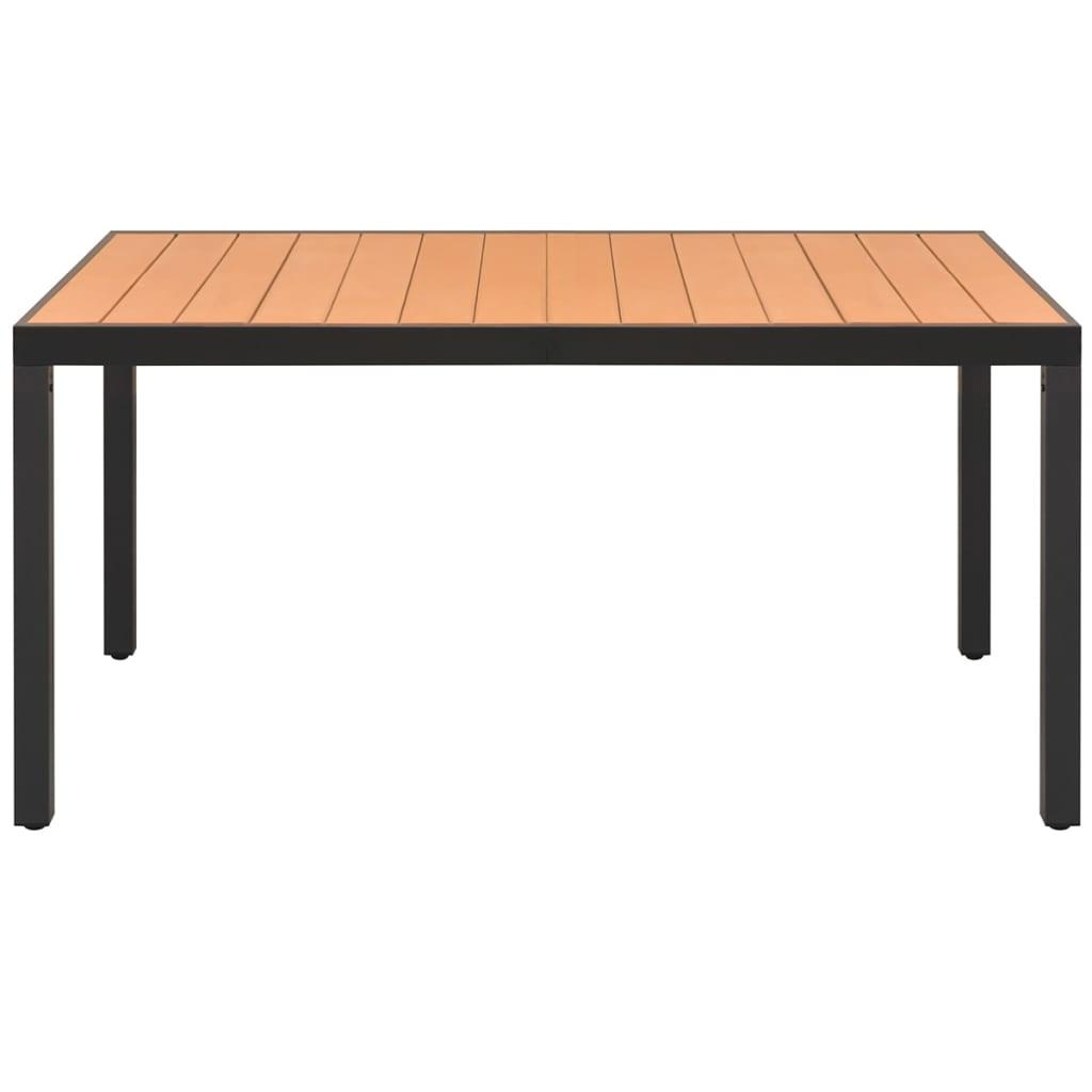Mesa de jardín de aluminio y WPC plateado 60x60x70 cm