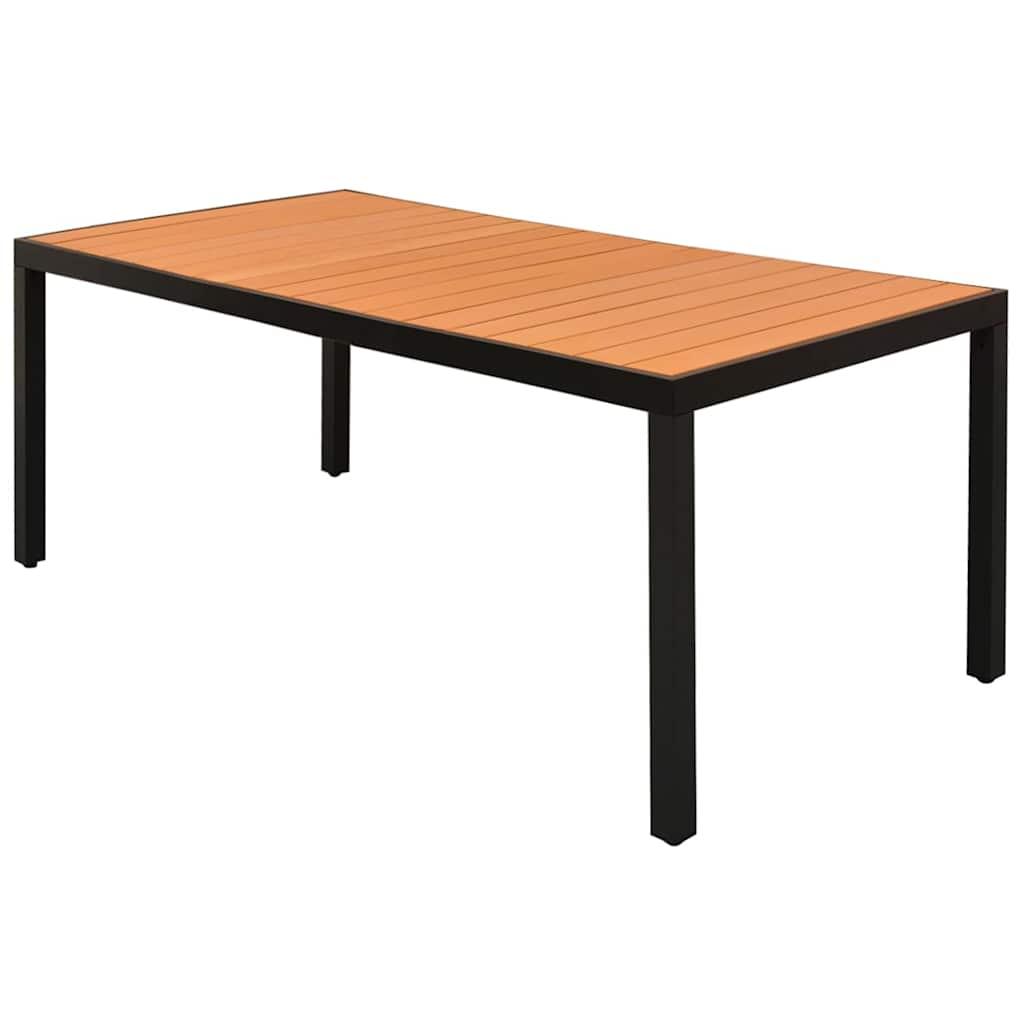 Mesa de jardín de aluminio y WPC plateado 60x60x70 cm