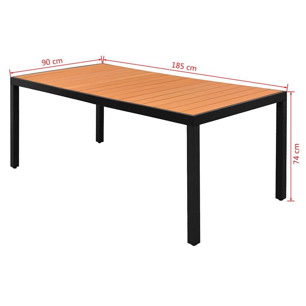 Mesa de jardín de aluminio y WPC plateado 60x60x70 cm