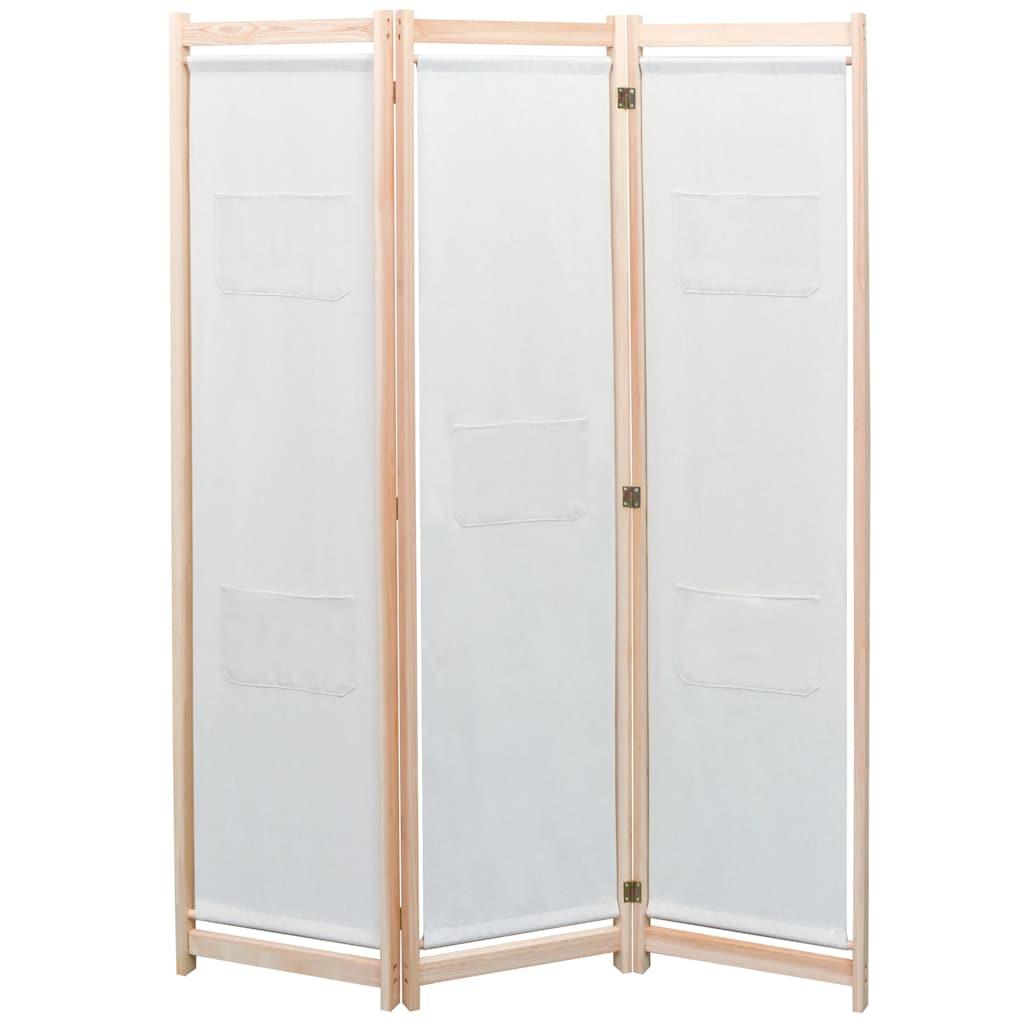 Biombo divisor de 3 paneles de tela gris antracita 120x220 cm