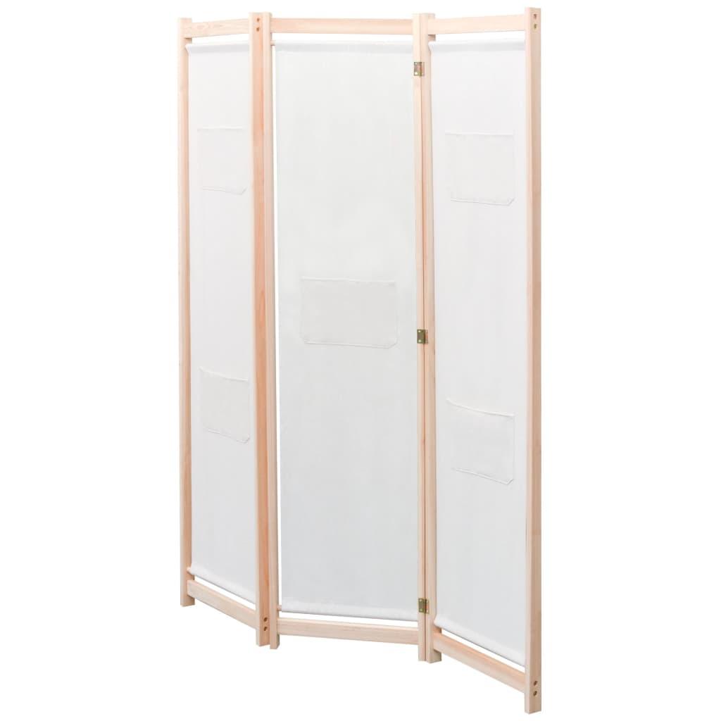 Biombo divisor de 3 paneles de tela gris antracita 120x220 cm