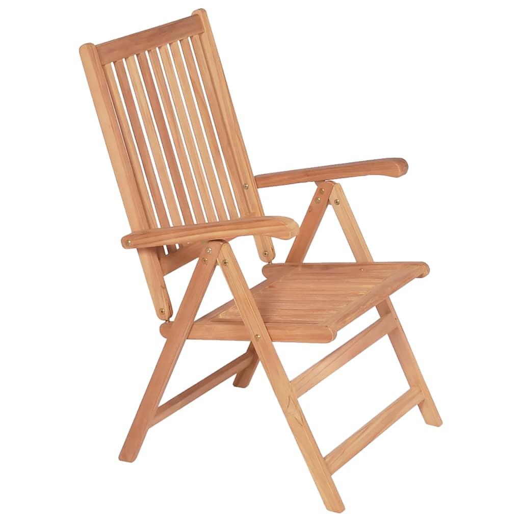 Sillas plegables reclinables (2 unidades) de madera maciza de teca