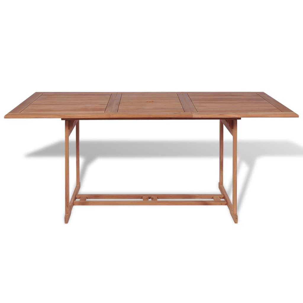 Mesa de jardín de madera de teca maciza 180x90x75 cm