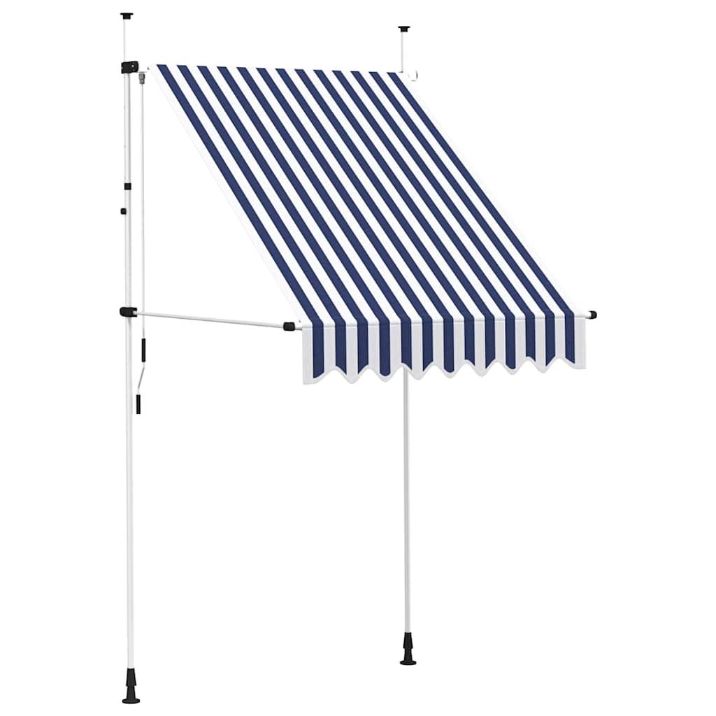 Toldo manual retráctil 100 cm naranja y blanco a rayas