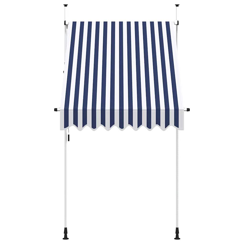 Toldo manual retráctil 100 cm naranja y blanco a rayas