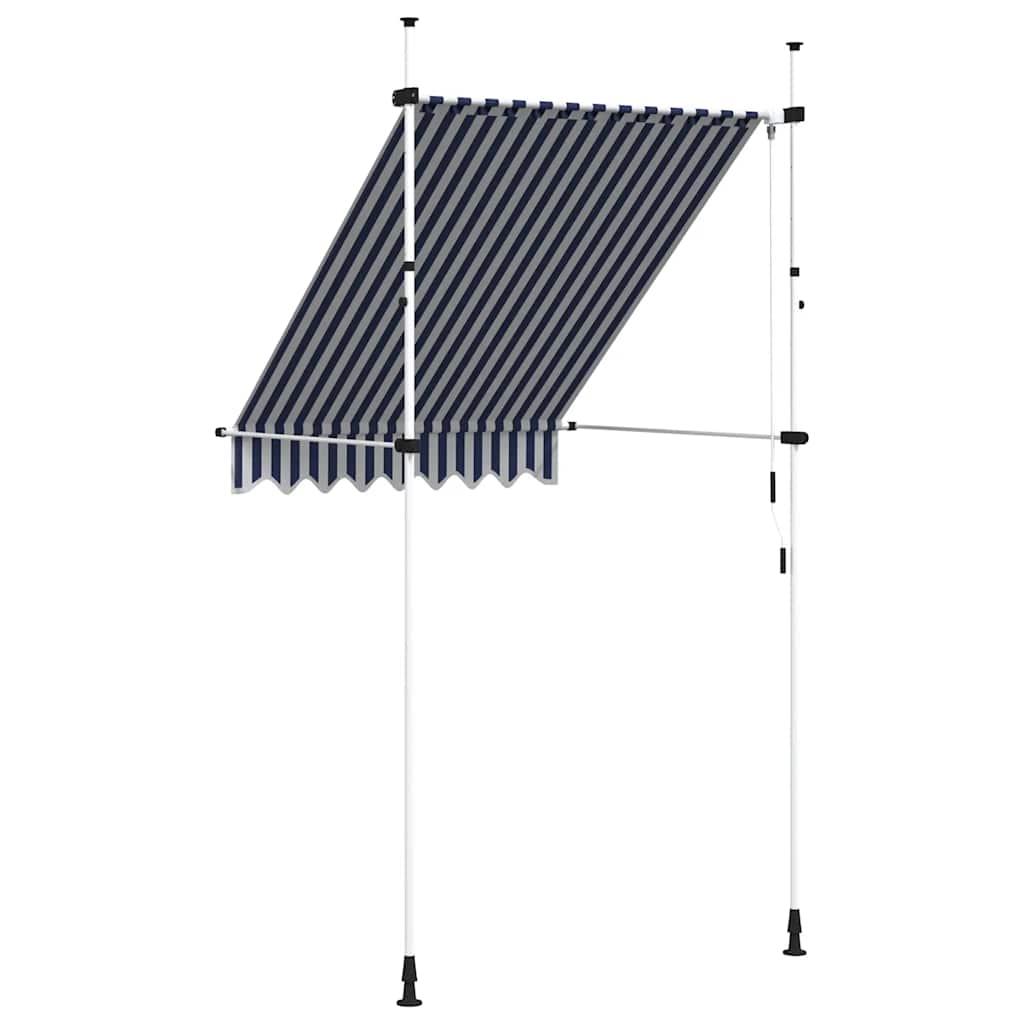 Toldo manual retráctil 100 cm naranja y blanco a rayas