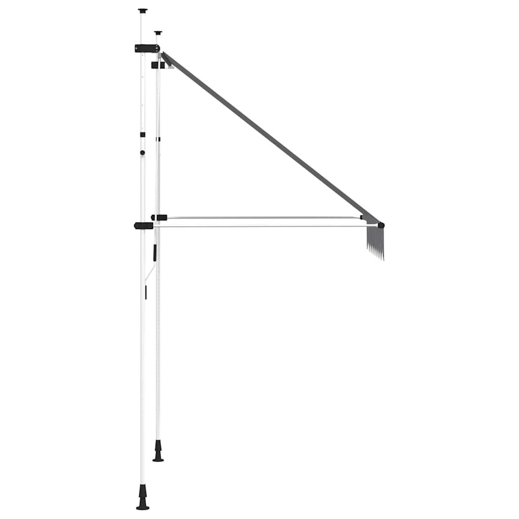 Toldo manual retráctil 100 cm naranja y blanco a rayas